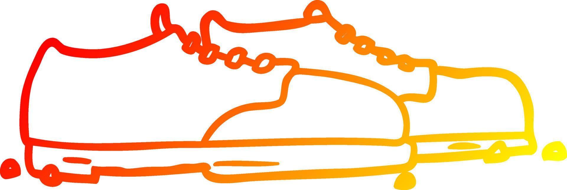 warm gradient line drawing old shoes vector