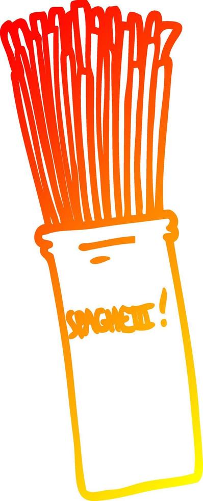warm gradient line drawing cartoon  jar of spaghetti vector