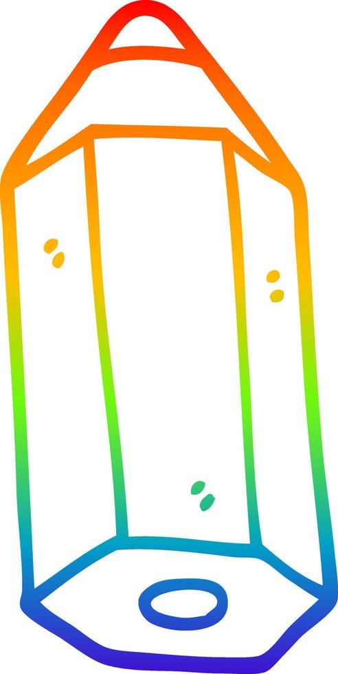 rainbow gradient line drawing cartoon pencil vector