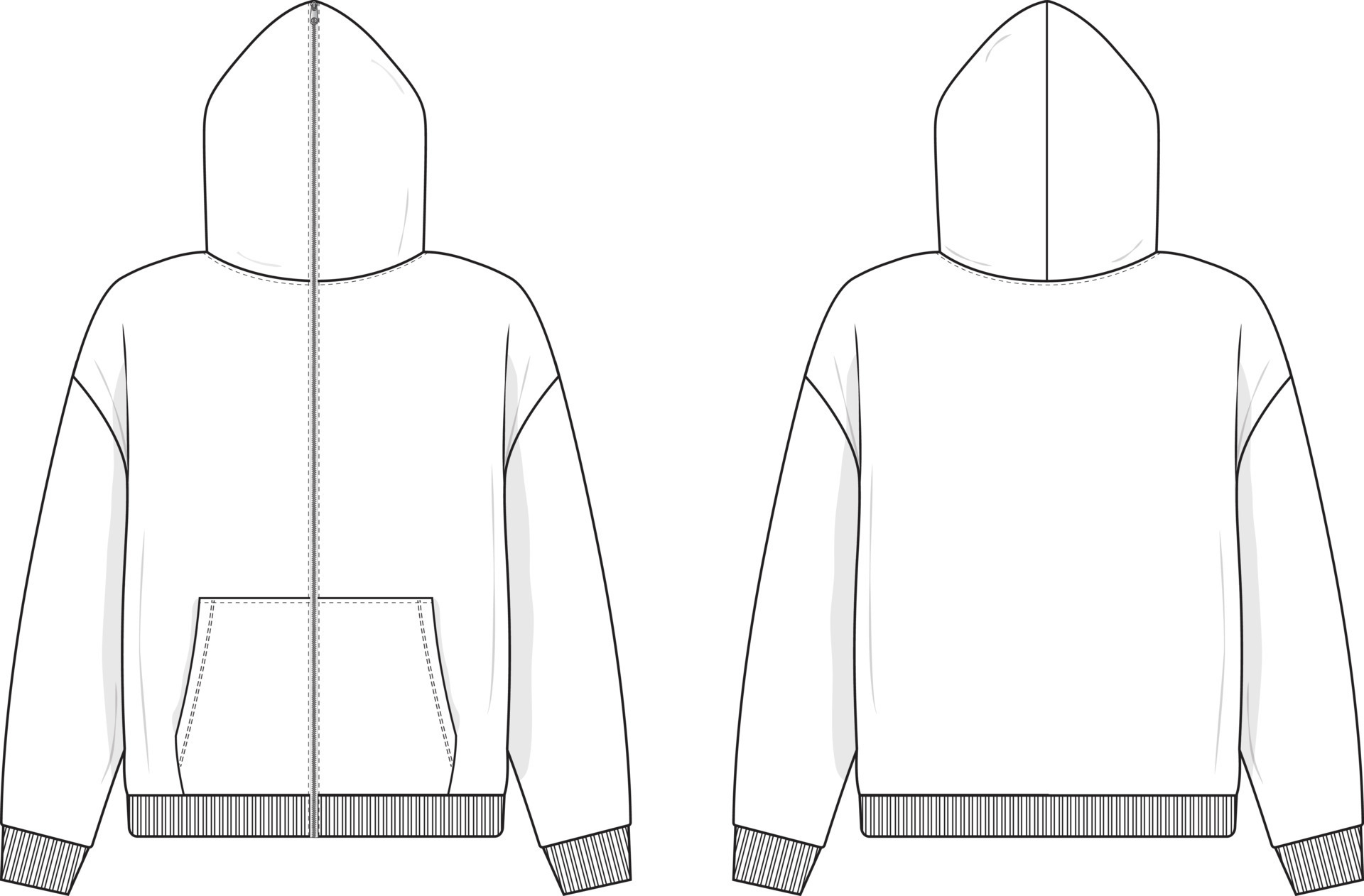 Full Zip Hoodie Template