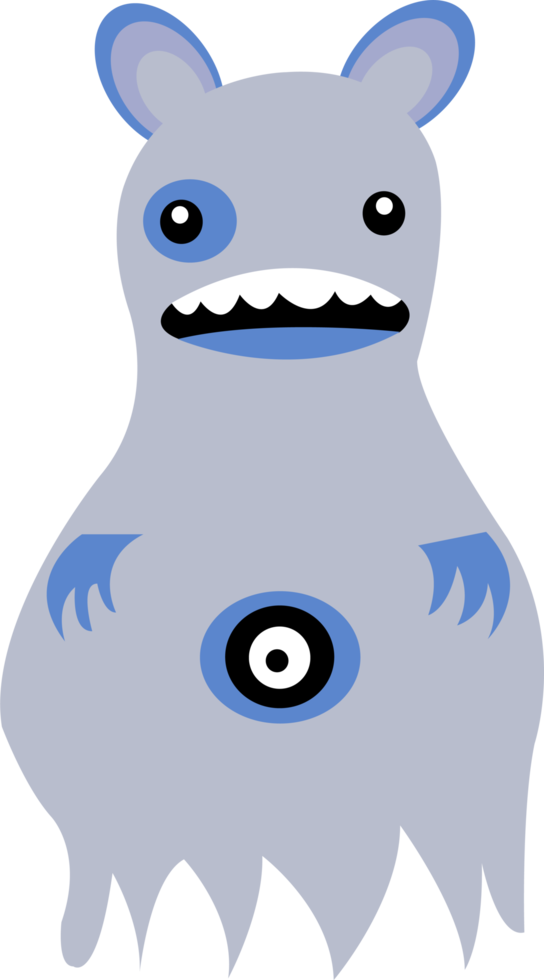 design de sinal de ícone de monstro bonito dos desenhos animados png