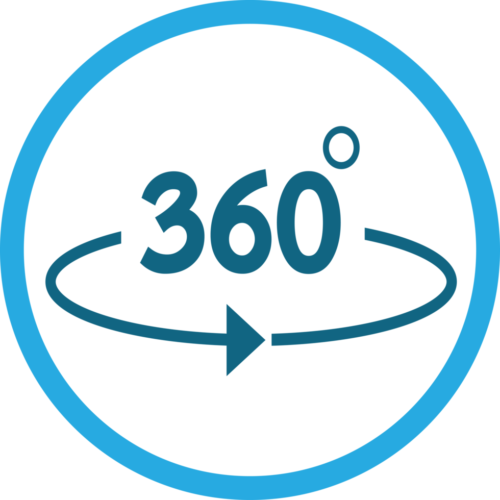 Simple 360 Degree icon sign design png