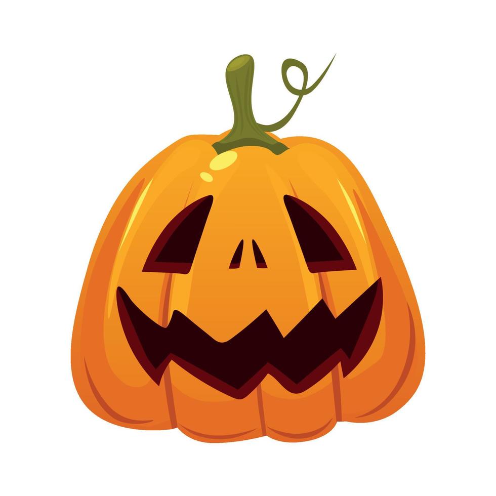 Realistic pumpkin for the holiday halloween on a white background - Vector