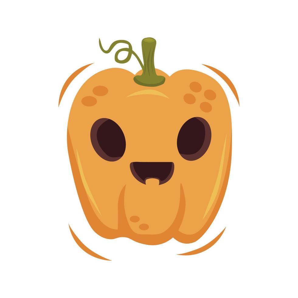 Orange abstract pumpkin with smile for your Halloween design - Vector