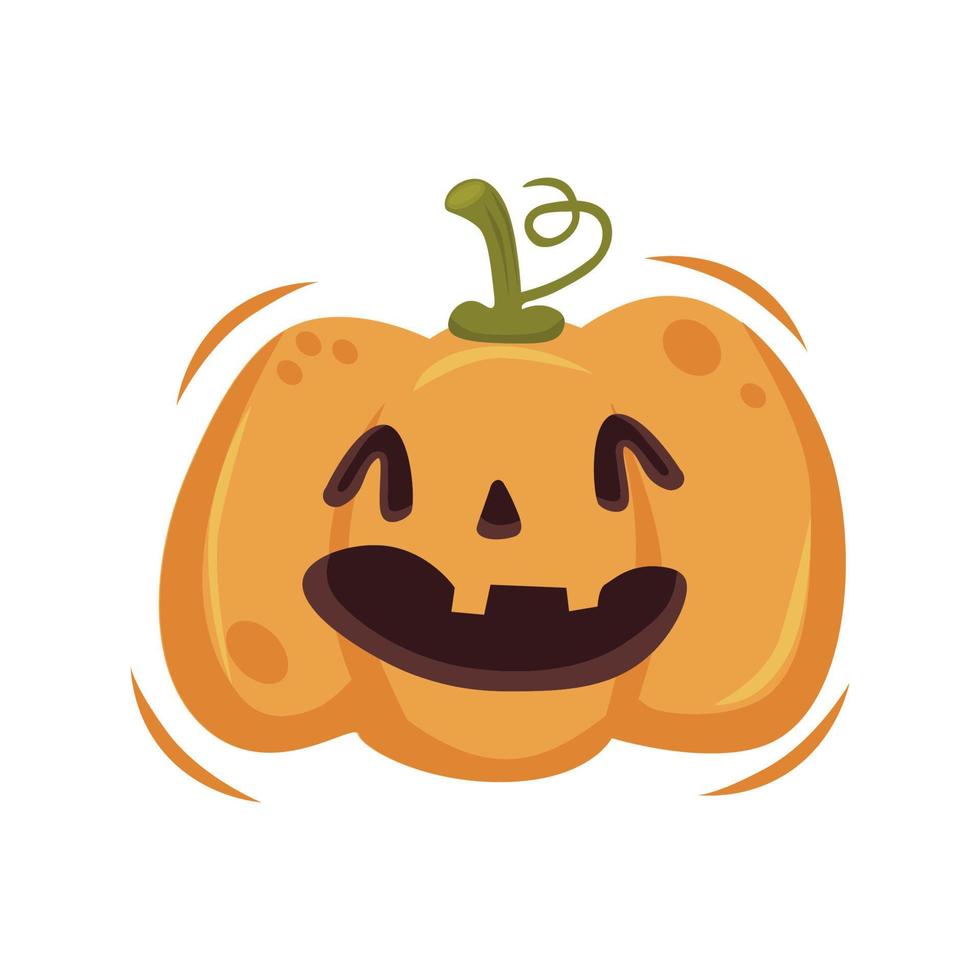 Orange abstract pumpkin with smile for your Halloween design - Vector