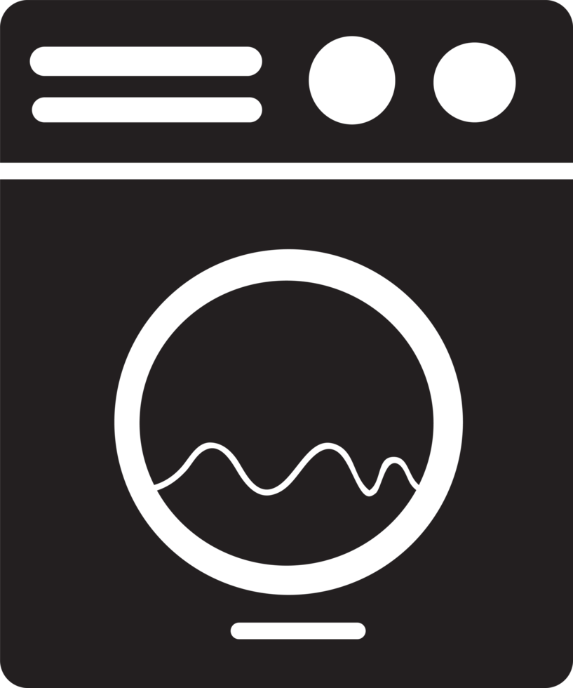 design de símbolo de sinal de ícone de máquina de lavar png