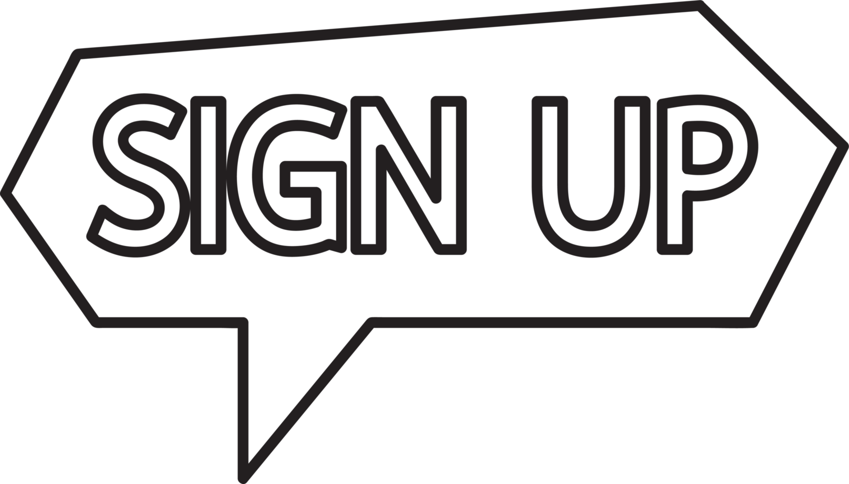 Sign up  button sign design png