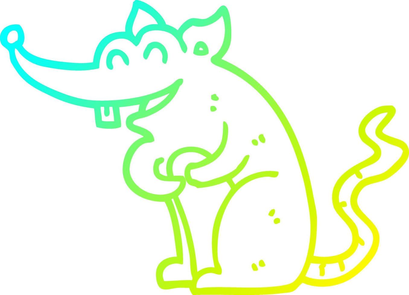 cold gradient line drawing cartoon rat vector