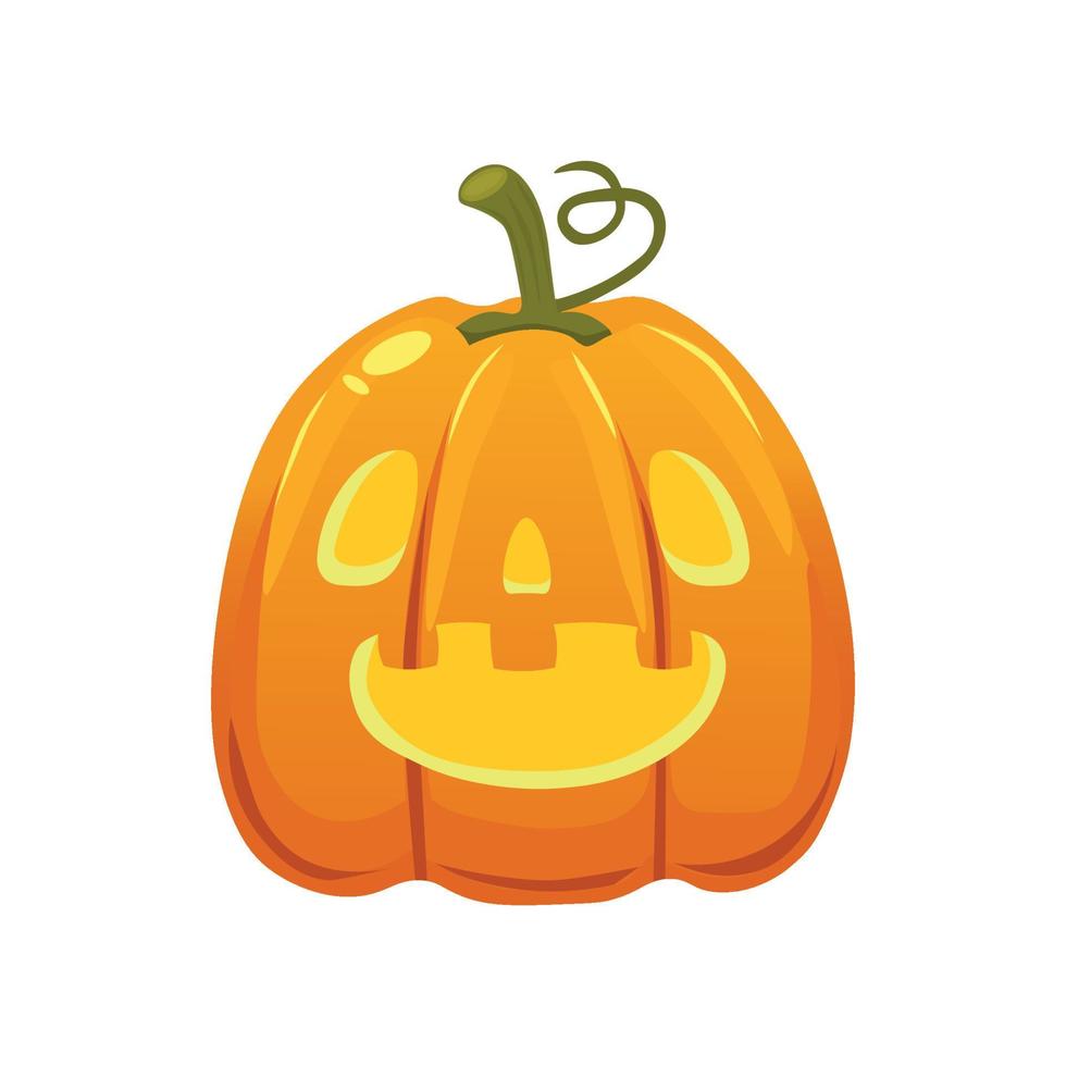 calabaza naranja con sonrisa para tu diseño de halloween - vector