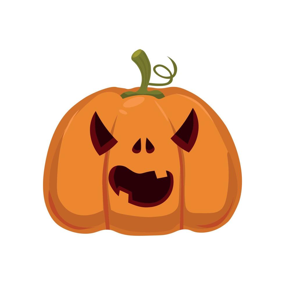 calabaza festiva para halloween en un fondo blanco - vector