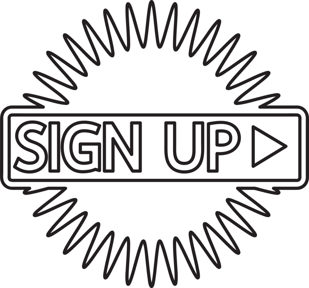 Sign up  button sign design png