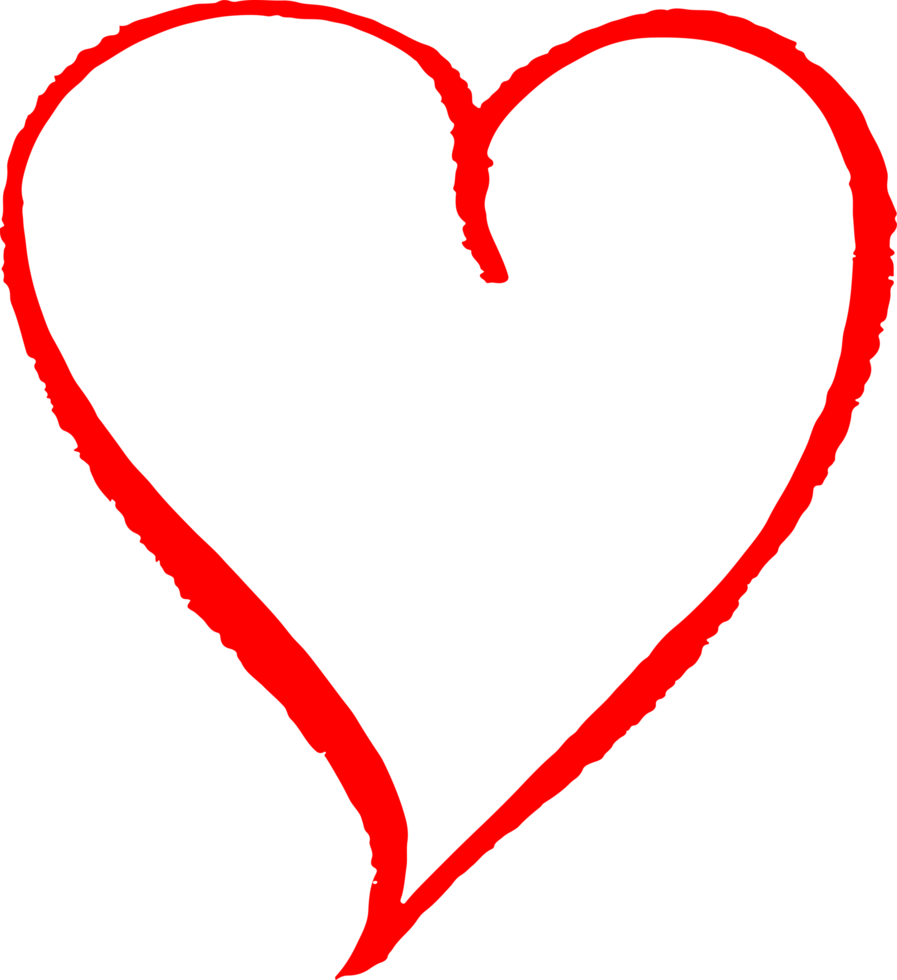 Hand draw Heart icon love sign design png