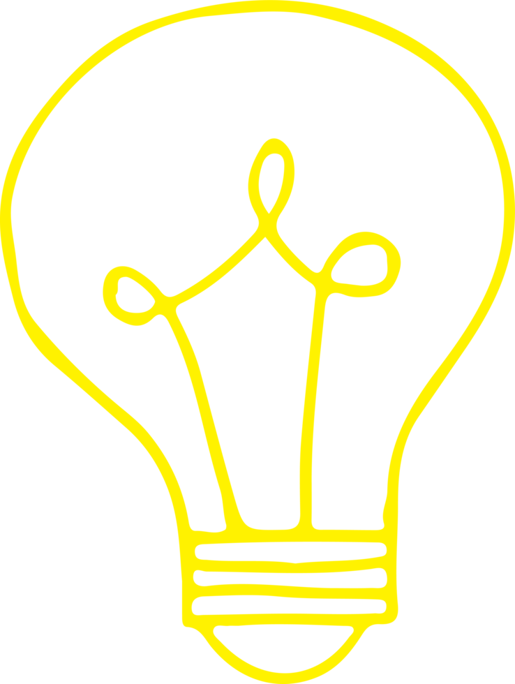 Drawing light bulb icon sign symbol design png