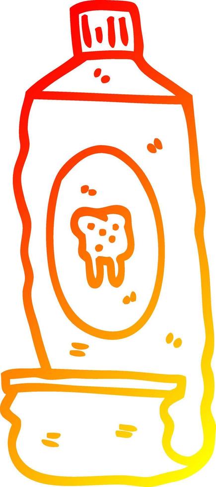 warm gradient line drawing cartoon toothpaste vector