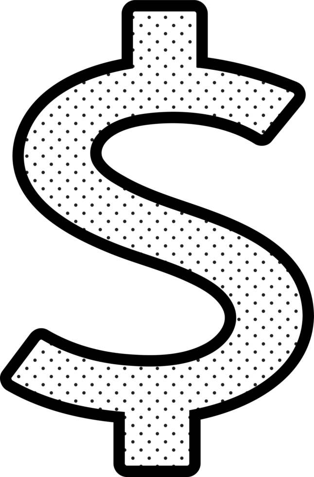 design de símbolo de sinal de ícone de dólar png