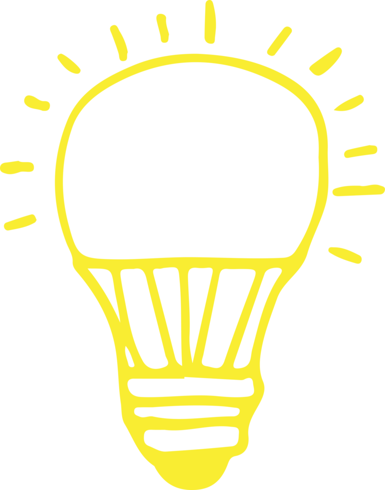 Drawing light bulb icon sign symbol design png