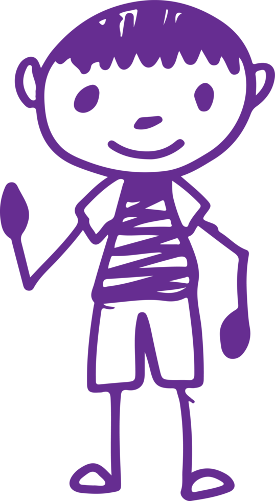 diseño de símbolo de signo de dibujos animados de niño dibujar a mano png