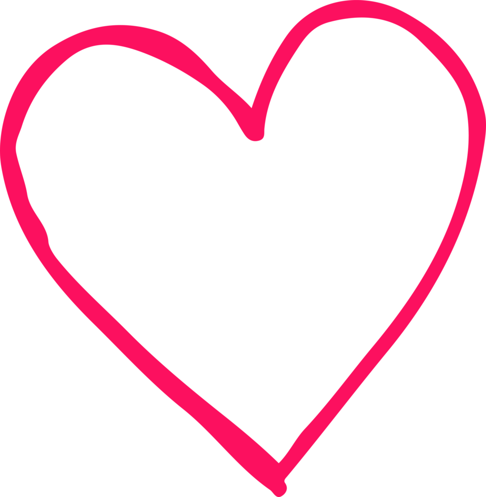 Heart hand draw icon sign design png