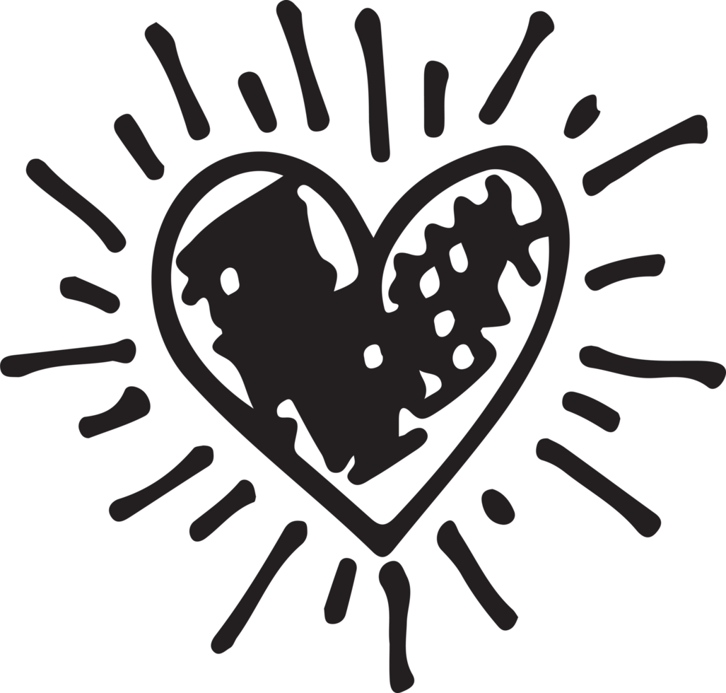 Hand drawn Heart icon sign symbol design png