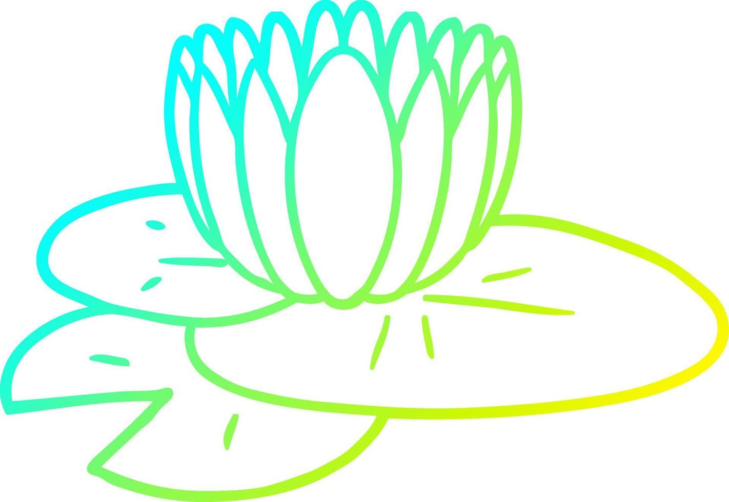 cold gradient line drawing cartoon water lily vector