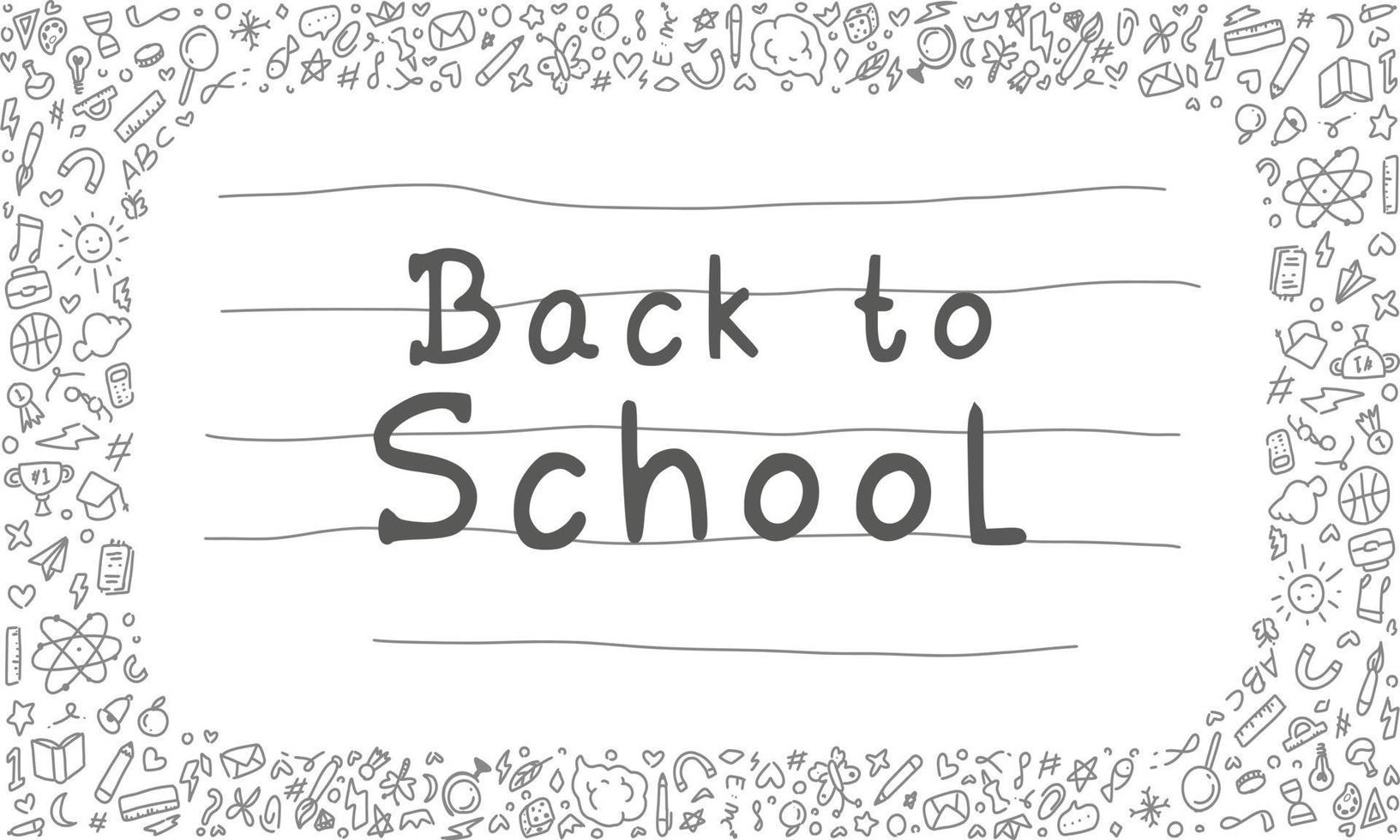 Back to school background doodle art with copy space vector