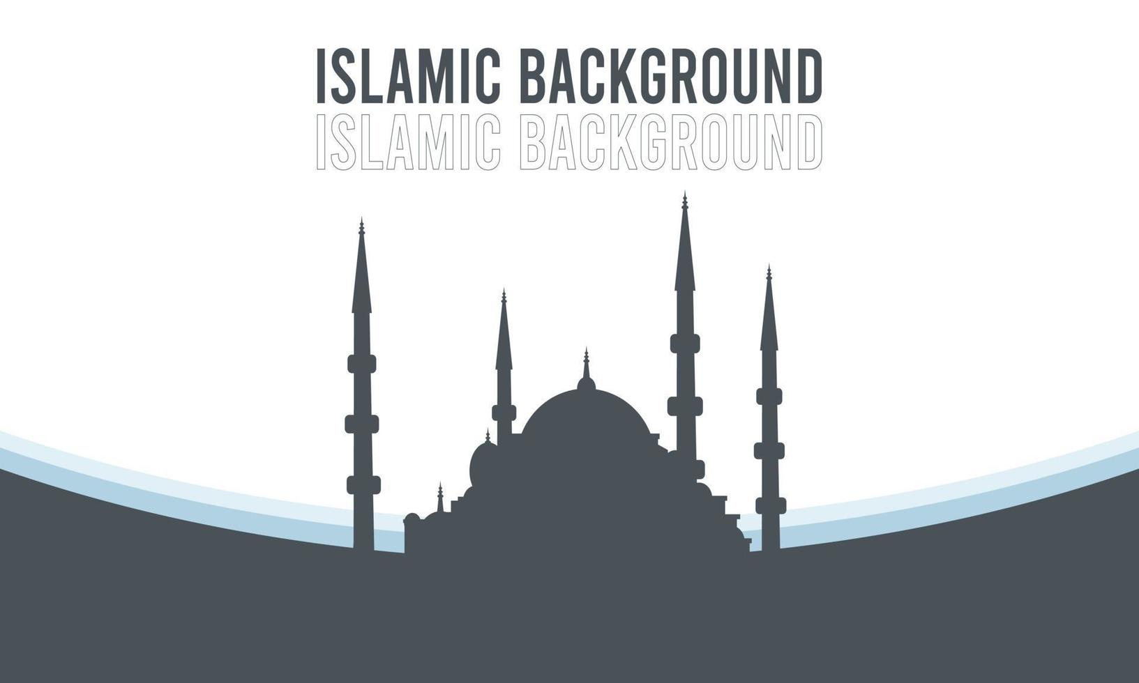 islamic background blue color with copy space vector