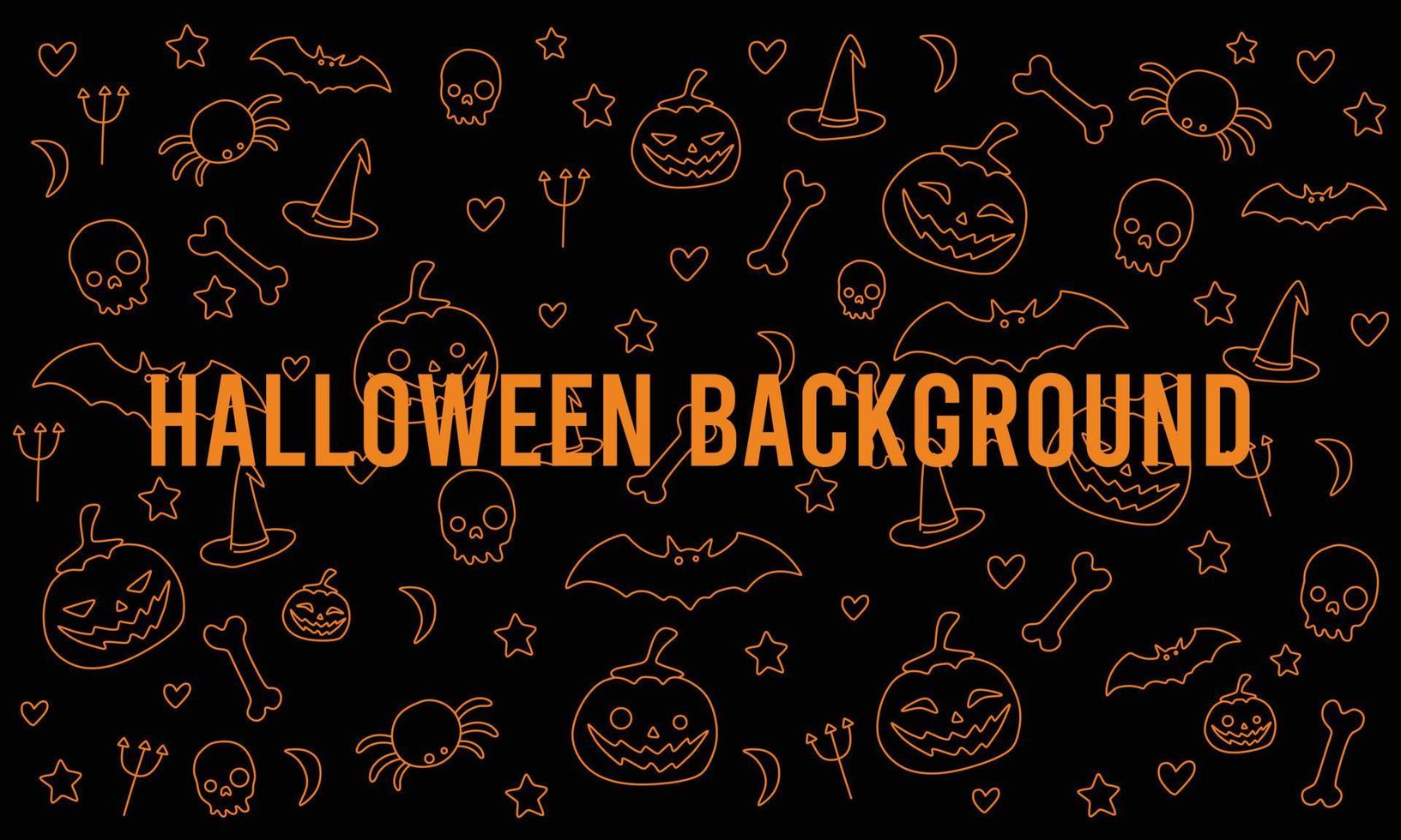 Black Halloween background doodle art vector