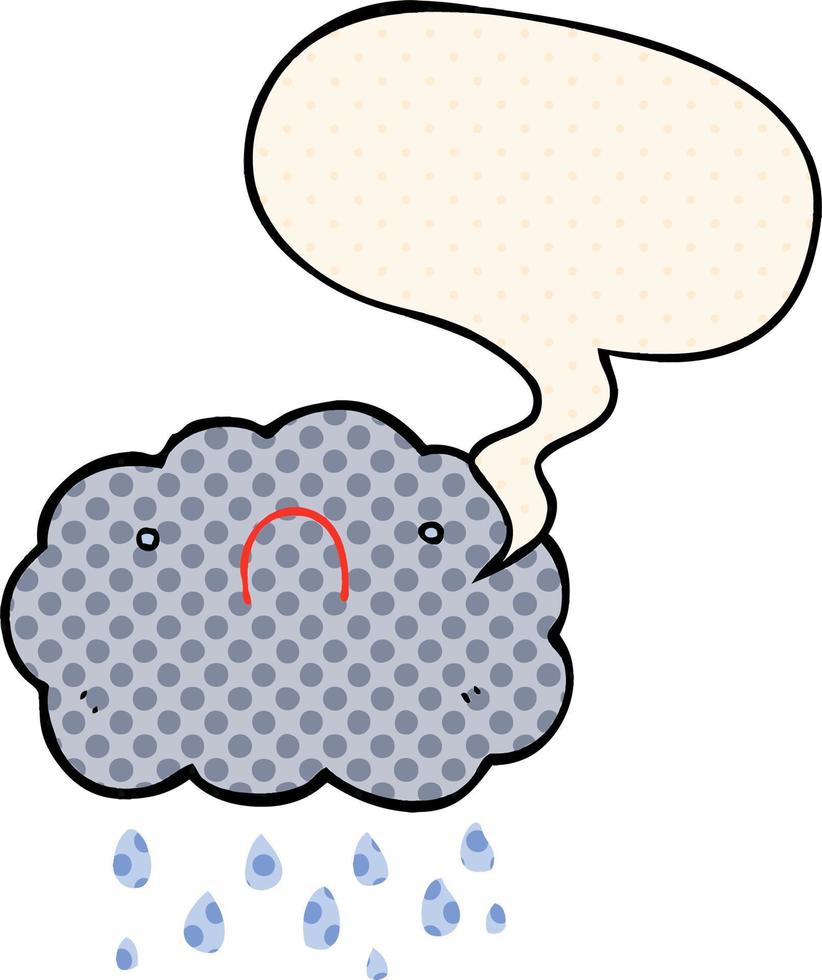 cute cartoon cloud and speech bubble in comic book style vector