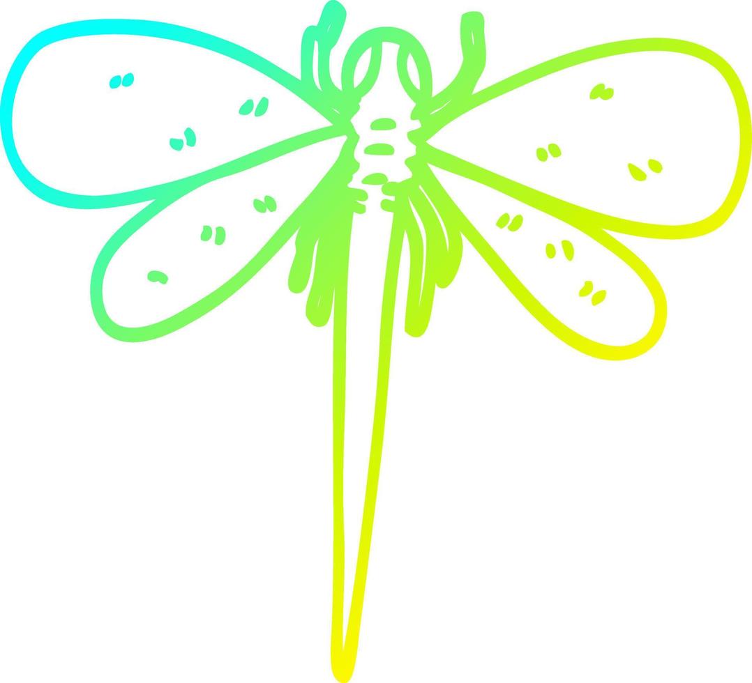 cold gradient line drawing cartoon huge insect vector
