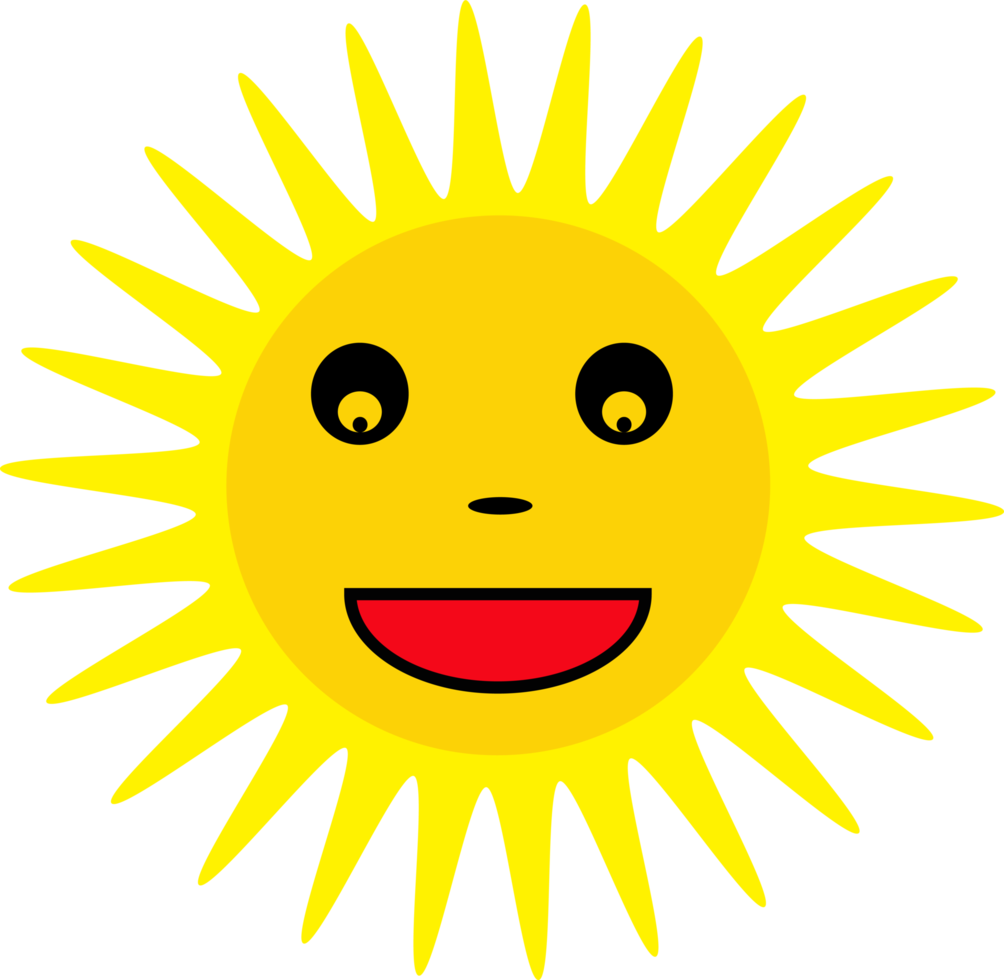 design de sinal de ícone de desenho animado de emoção de sol png