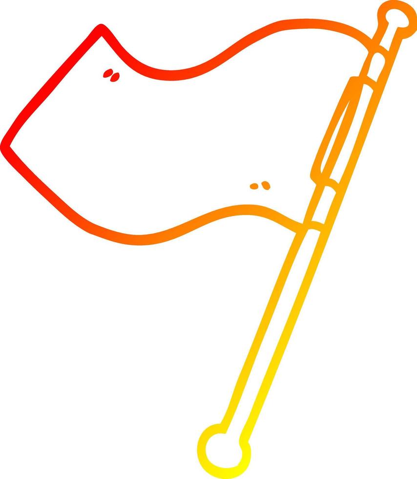 warm gradient line drawing cartoon red flag vector