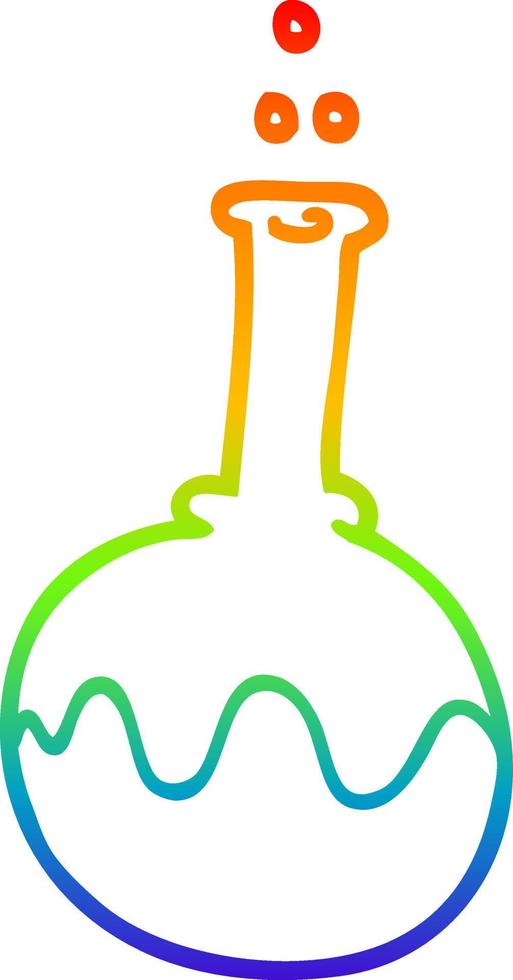 rainbow gradient line drawing cartoon science tube vector