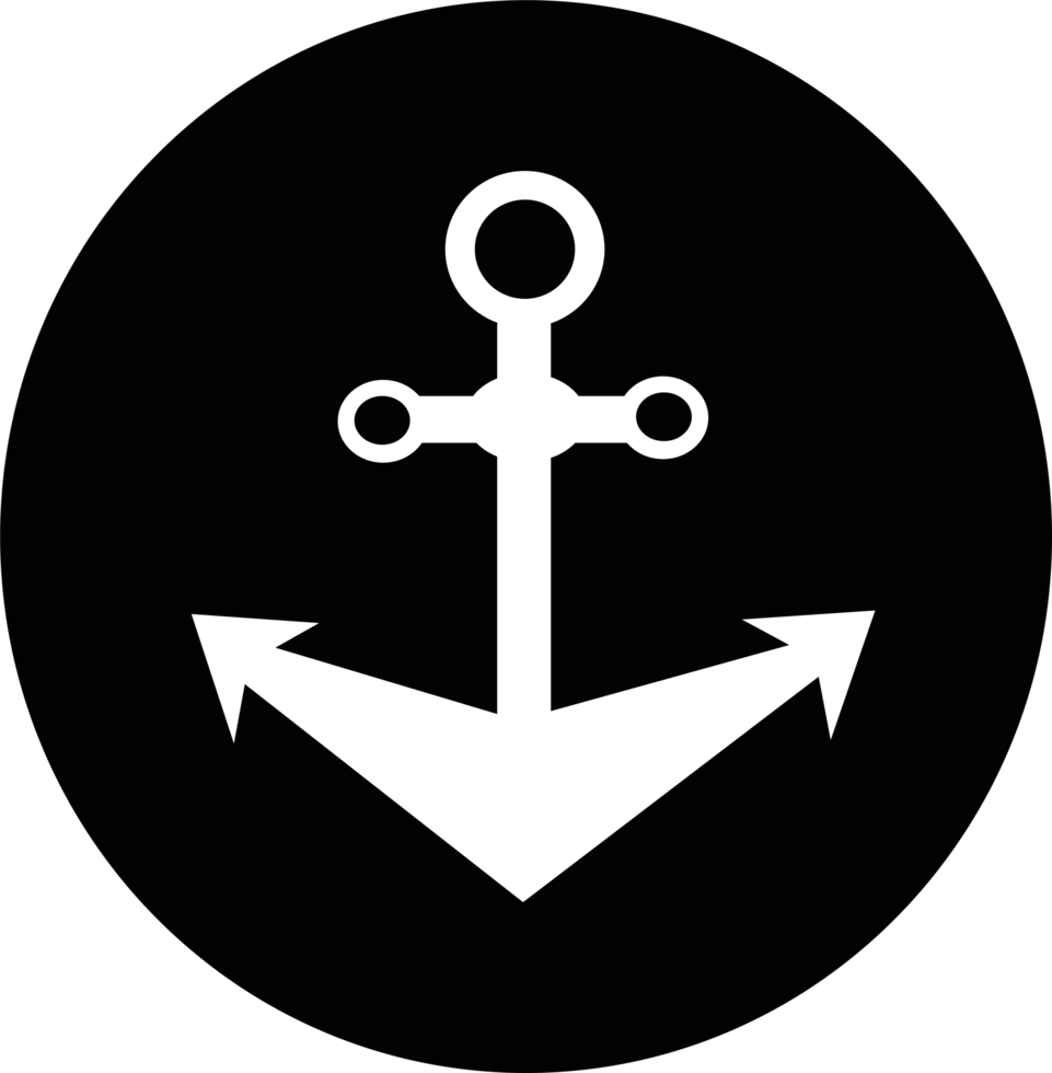 diseño de símbolo de signo de icono de ancla png