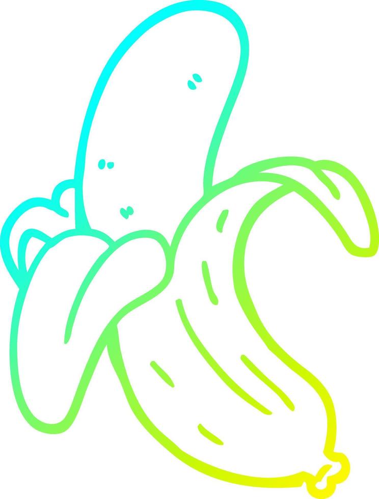 cold gradient line drawing cartoon banana vector