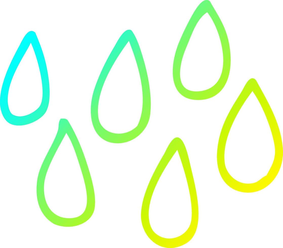 cold gradient line drawing cartoon blood droplets vector