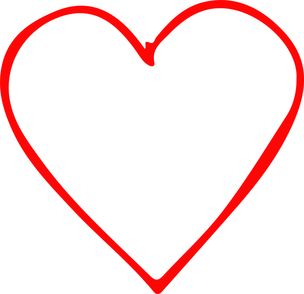 Hand draw Heart icon love sign design png