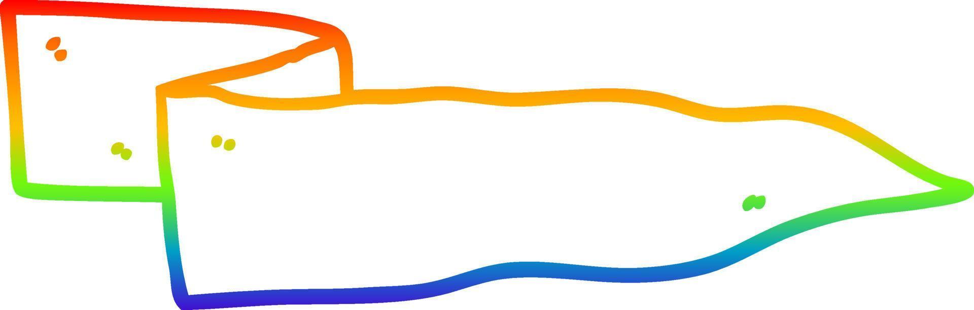 arco iris gradiente línea dibujo dibujos animados agitando banner vector