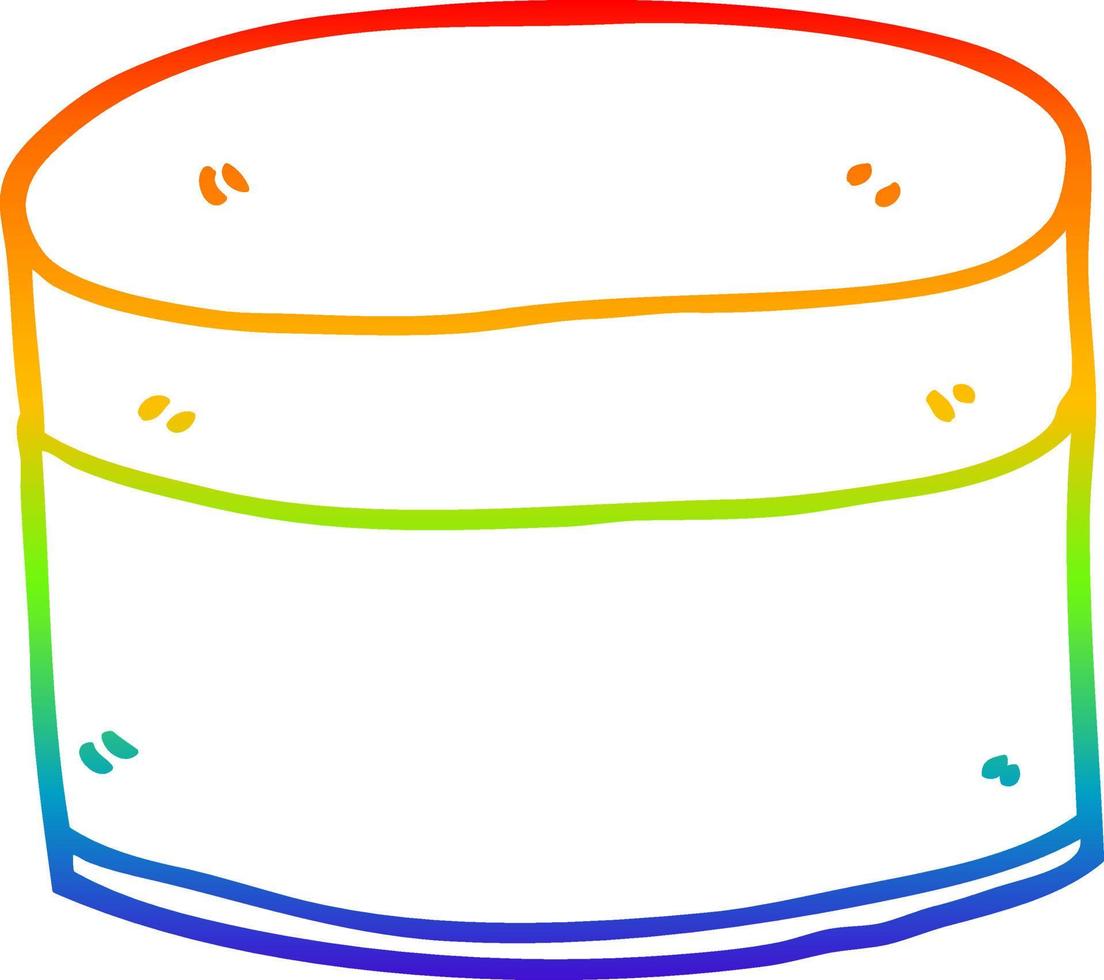 rainbow gradient line drawing cartoon pot vector