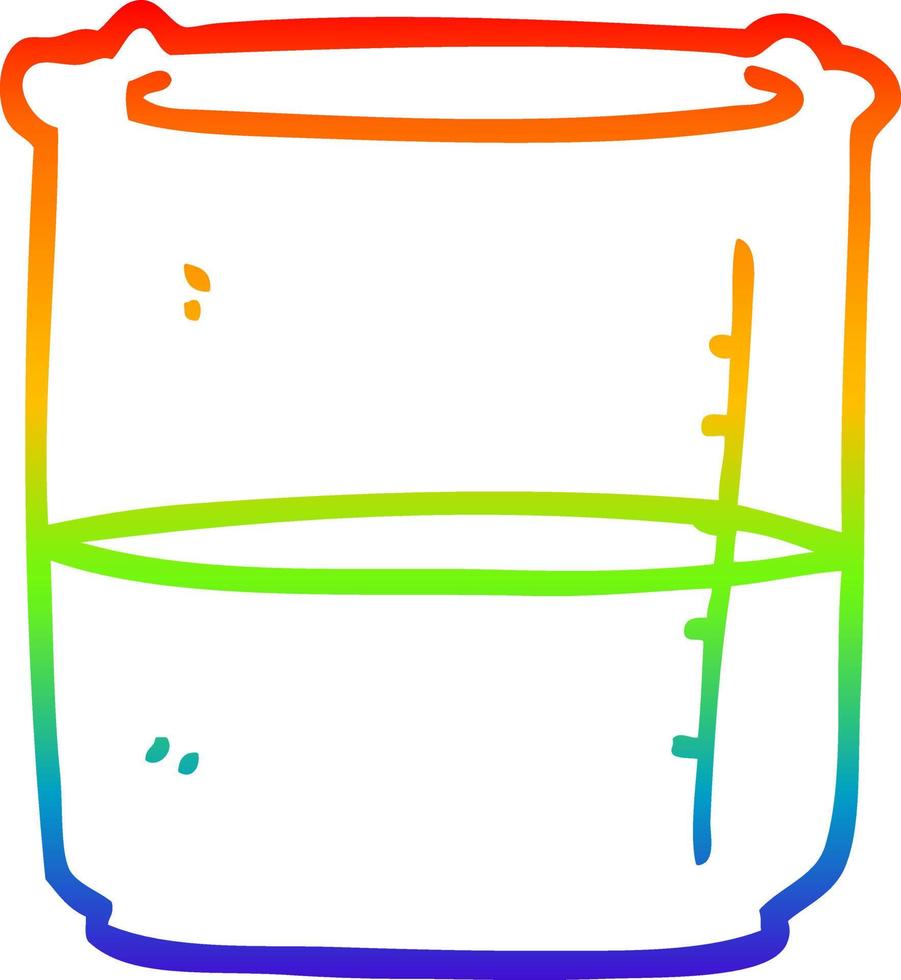 rainbow gradient line drawing cartoon beaker of blood vector