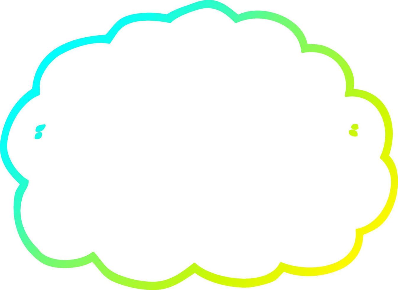 cold gradient line drawing cartoon cloud vector