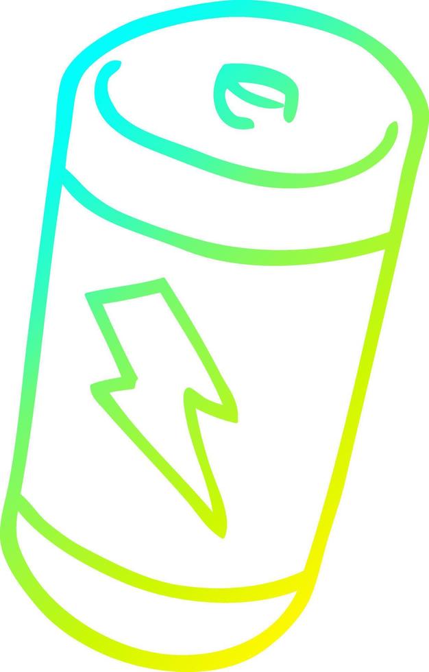 cold gradient line drawing cartoon battery vector