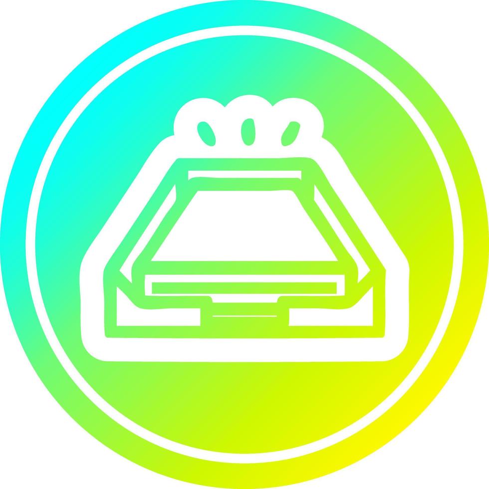 low office paper stack circular in cold gradient spectrum vector