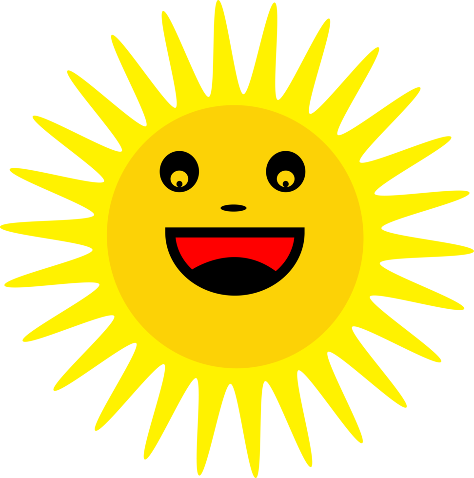 ícone do sol emoção dos desenhos animados sinal símbolo design png