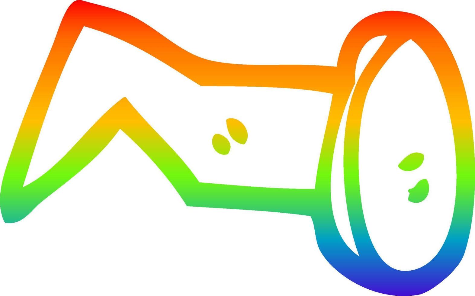 rainbow gradient line drawing cartoon brass nail vector