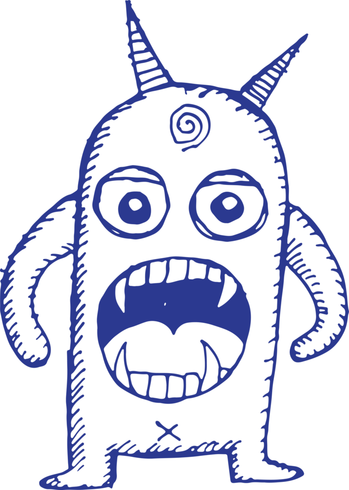 conception de signe de dessin animé monstre mignon png