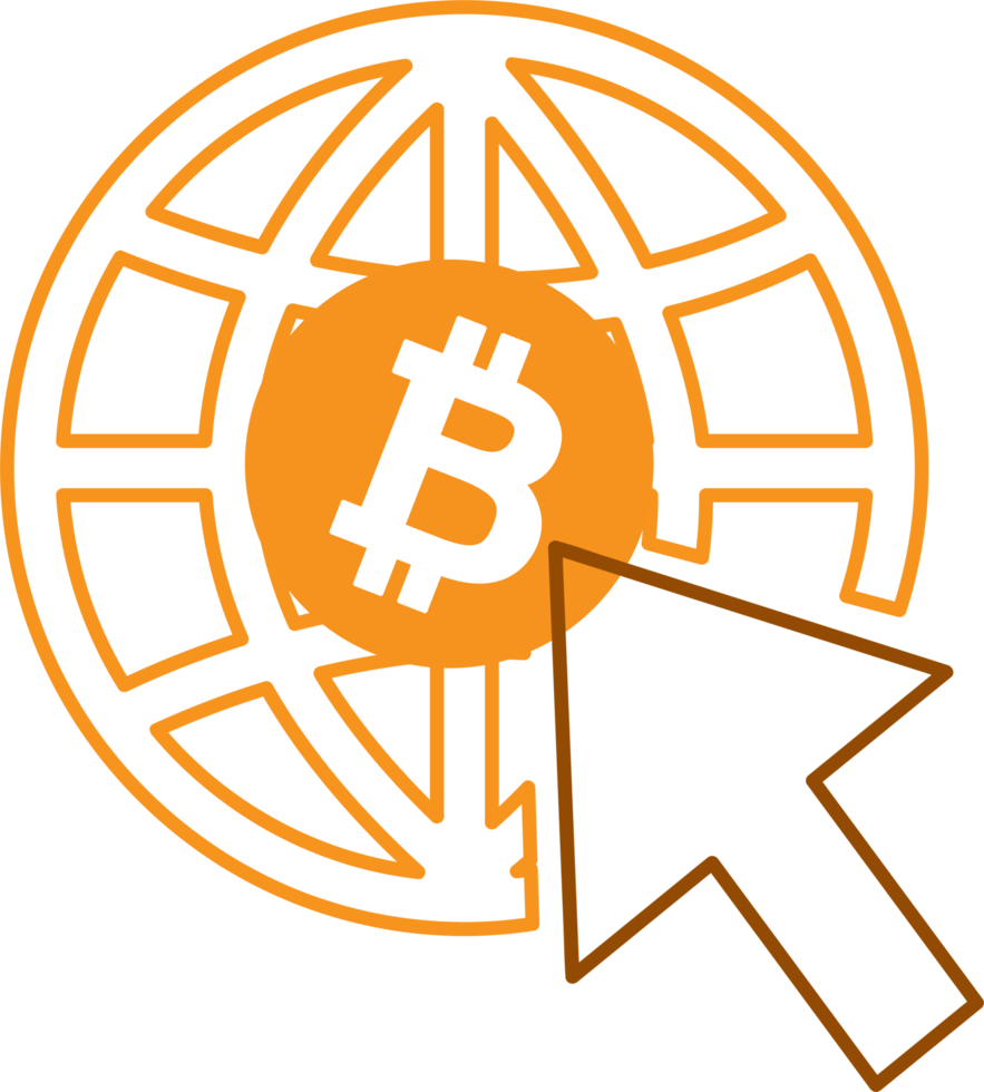 diseño de símbolo de signo de icono de bitcoin png