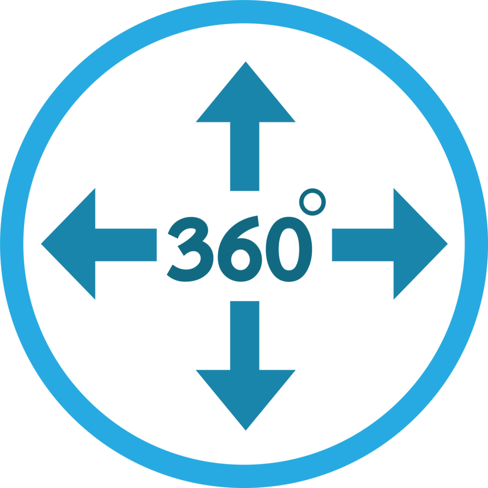 Simple 360 Degree icon sign design png