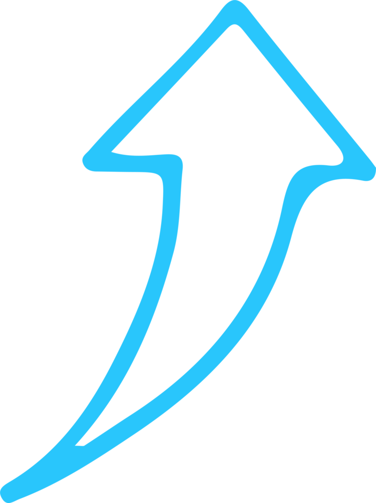 diseño de signo de icono de flecha dibujada a mano png