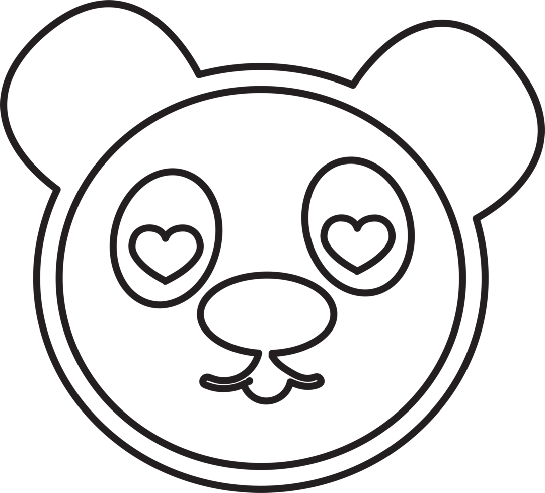 diseño de símbolo de signo de icono de dibujos animados de panda png