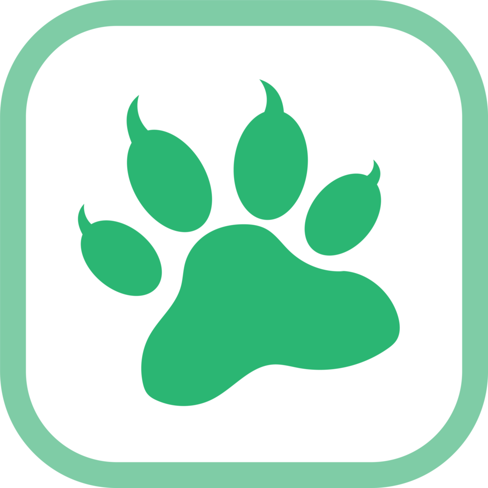 Animal paw print icon sign design png